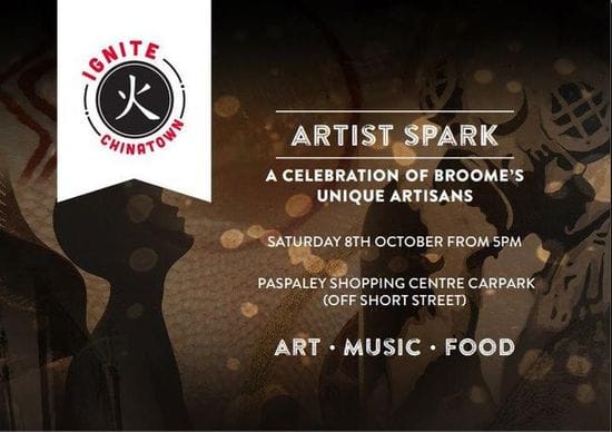 ARTIST SPARK - HAPPENING SATURDAY 8 OCTOBER FROM 5PM